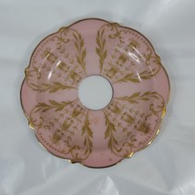 Vintage Saucer Royal Bayreuth Porcelain Germany US Zone Demitasse Pink Gold - $10.48