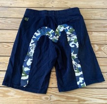 Evisu Men’s Graphic Sweat Shorts size S Black Sf6 - $68.31