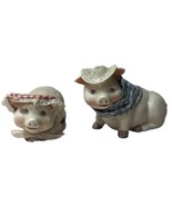 TMD Collection Vintage Country Farmer Pigs 1987 Straw Hat Bandanas Taiwan - $9.79