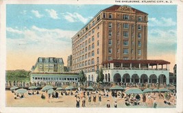 New Jersey Atlantic City the Shelburn hotel Linen postcard Boardwalk 1923 M35 - £3.60 GBP