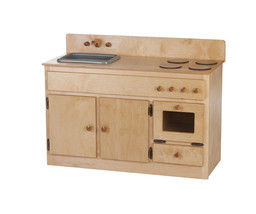 Kitchen Sink Stove &amp; Oven - Walnut Finish Amish Handmade Wood Play Furniture Usa - £441.15 GBP