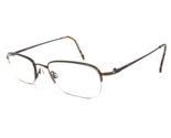 Flexon Eyeglasses Frames 607 218 Brown Rectangular Half Rim 51-20-145 - £36.80 GBP