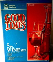 Vintage • Mid Century • Anchor Hocking 5 Piece Wine Set Set • Good Times - £13.83 GBP