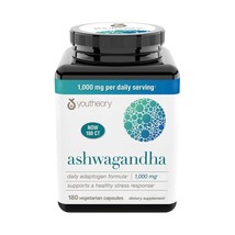Ashwagandha Supplement Asbghanda Root Extract Capsules Youtheory Ashwa 180 Count - £24.51 GBP