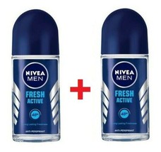 Nivea Men Fresh Active Roll On 48h Protect Anti-perspirant 2 X 50 Ml - $18.32
