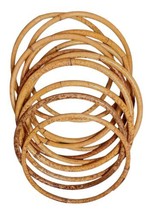 11 Natural Bamboo Hoop Loop Craft Macramé Dreamcatchers Plant Hangers Purse Part - £19.78 GBP