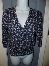 J. CREW Anchors Aweigh Cotton Crepe Cardigan Sweater Button Front Size S NWOT - £22.75 GBP