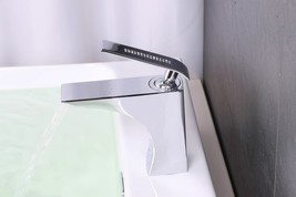 Single Hole chrome Bathroom Sink modern square crystal Faucet Mixer deck... - $159.00