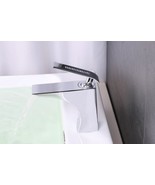Single Hole chrome Bathroom Sink modern square crystal Faucet Mixer deck... - $221.81 CAD