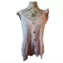 NWT Belle by Bellidini Pink/White Blouse Size Medium Very Stretchy Material - $8.00