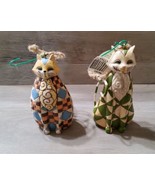 Jim Shore 3.5&quot; Heartwood Creek Lot 2 Cat Ornaments Abigal Quilt Design 2... - £25.94 GBP