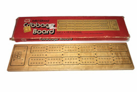 Whitman Solid Wood Cribbage Board Orange With Box (missing 2 pegs) - $9.38