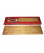 Whitman Solid Wood Cribbage Board Orange With Box (missing 2 pegs) - £7.43 GBP