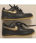 NIKE Air Force 1 Low Top Black Holographic Gold Heat Vintage Unisex Snea... - £85.14 GBP