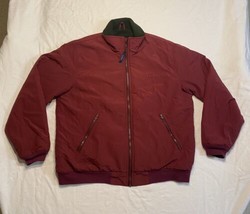 LL Bean Warm Up Jacket HK 18 Red Fleece Lined Soft Shell Men&#39;s Large Out... - $29.03