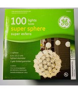 GE Holiday Classics 100 Lights 6&quot; Super Sphere Clear Lighted Holiday Dec... - £31.61 GBP