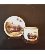 Thomas Kinkade MOONLIGHT COTTAGE Coffee Cup &amp; Saucer Set with stand by T... - £7.85 GBP