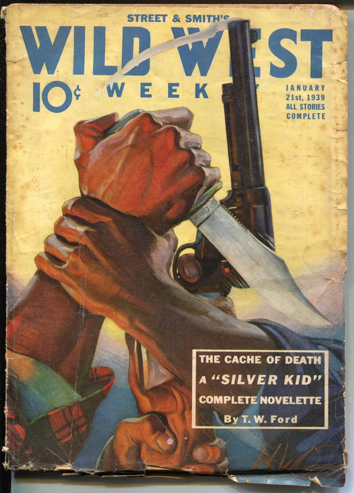 Wild West Weekly 1/21/1939-Silver Kid-Pete Rice-HW Scott-comic story-VG - $94.58