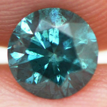 Loose Blue Diamond Real Round Shaped Fancy Color Natural Enhanced 0.65 Carat I1 - £382.03 GBP