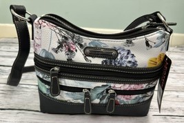 Stone Mountain Floral Double Zip Irene Hobo Purse Handbag in White NWT - £46.73 GBP