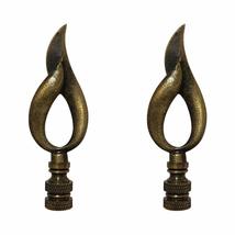 Royal Designs Modern Flame Design Lamp Finial (Polished Brass - 2) - £31.89 GBP
