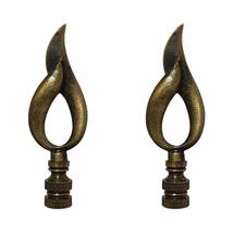 Royal Designs Modern Flame Design Lamp Finial (Polished Brass - 2) - £31.83 GBP