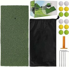 Golf Mat Indoor/Outdoor Training Includes Ground Nails Tee Holder Golf Balls Bag - £18.41 GBP