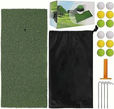 Golf Mat Indoor/Outdoor Training Includes Ground Nails Tee Holder Golf Balls Bag - £17.22 GBP