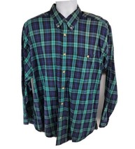 Orvis Sporting Traditions Blue Green Plaid Long Sleeve Button Shirt Size L - £19.45 GBP
