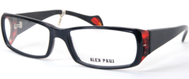 ALEK PAUL 2058 01 Black Pearl / Rojo Único Hecho a Mano Gafas 58-17-130mm Italia - £146.13 GBP