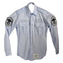 USAF Air Force Uniform Long Sleeve Dress Shirt Blue 1581 Mens 15-35 Sergeant - £39.45 GBP