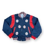 Vtg 50s 60s blue baseball bomber jacket with MLB patches size 10 full zip - £58.39 GBP