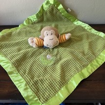 Mary Meyer Mango Monkey Baby Green Blanket Texture Satin Security Lovey Toy - £31.55 GBP