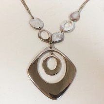 Alfani Mod Pendant Necklace 3 Strand Silver Tone Metal Chain Adjustable ... - $30.00