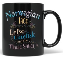 PixiDoodle Norwegian Taco Coffee Mug - Scandinavian Christmas Lefse Lutefisk (11 - £19.35 GBP+