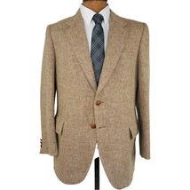 Harris Tweed Kuppenheimer Blazer Made In USA Tan Scottish Wool Size 44 Reg - £92.69 GBP