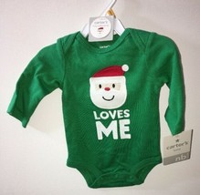 NWT CARTER&#39;S Green Bodysuit NEWBORN BABY Santa Loves Me Little Collections - £10.85 GBP