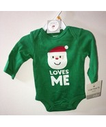 NWT CARTER&#39;S Green Bodysuit NEWBORN BABY Santa Loves Me Little Collections - £10.79 GBP