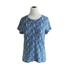 Rafaella Ladies Petite Ss Blue With Bead Accents Top Tunic Tee Tshirt Ps - £16.90 GBP