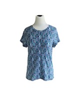 RAFAELLA LADIES PETITE SS BLUE WITH BEAD ACCENTS TOP TUNIC TEE TSHIRT PS - £16.85 GBP