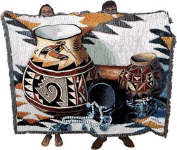 Kokopelli Pot Blanket By Judith Durr - Southwest Pueblo Pottery Art - Gift - £67.33 GBP