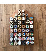 Vintage Wooden Thread Bobbin Rack Spool Holder Wall Mount 51 Pegs Sewing... - $26.25