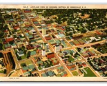 Business Section Aerial View Greenville South Caroilina SC Linen Postcar... - $3.91
