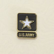 US Army White Star On Black Enamel  Lapel Pin Gold 3/4" - $4.40