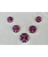 Natural Pink Tourmaline Carved Flower 5 Pcs 37.10 Gemstone Designing Set - €306,98 EUR