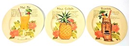 Paul Brent 6 1/2&quot; Appetizers Cocktail Plates Tropical Motif Fruit Set of 3 - $12.49