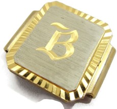 &quot;B&quot; Initial Signed Swank Monogram Silver &amp; Gold Tone Trim Bolo Neck Tie No Cord - £35.08 GBP