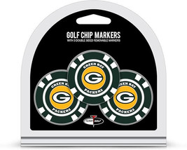 Green Bay Packers NFL (3) Poker Chip  Set with Magnetic Pop Out Golf Marker - £12.66 GBP