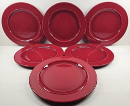 (6) Pier 1 Toscana Burgundy Service Charger Plates Set Table Home Dish Italy Lot - $132.53