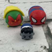 Disney Tsum Tsum Figures Lot Of 3 Marvel Spiderman Vision Gray Hulk - £9.28 GBP